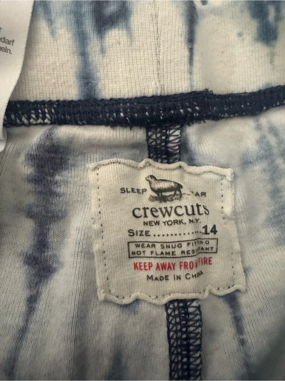 Kids Crewcuts Blue Tie-Dye Two-Piece pajamas Set with Orange Trim